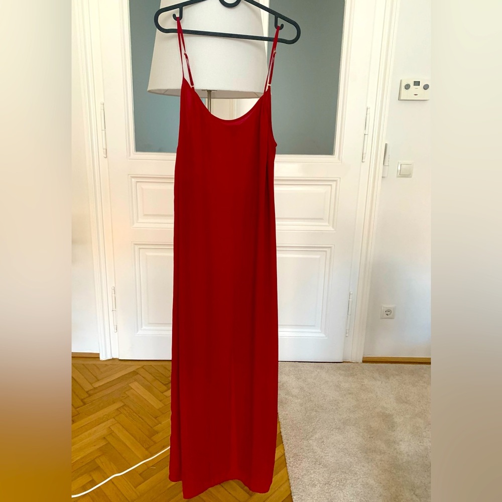 J Crew dark red maxi slip dress L EUC like new condition - Picture 6 of 14
